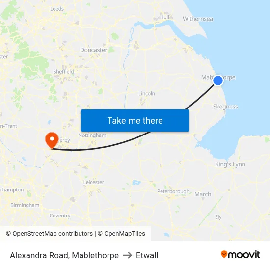 Alexandra Road, Mablethorpe to Etwall map
