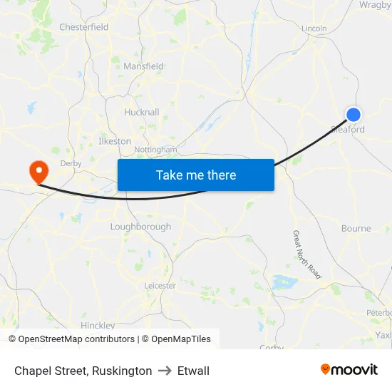 Chapel Street, Ruskington to Etwall map