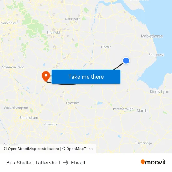 Bus Shelter, Tattershall to Etwall map