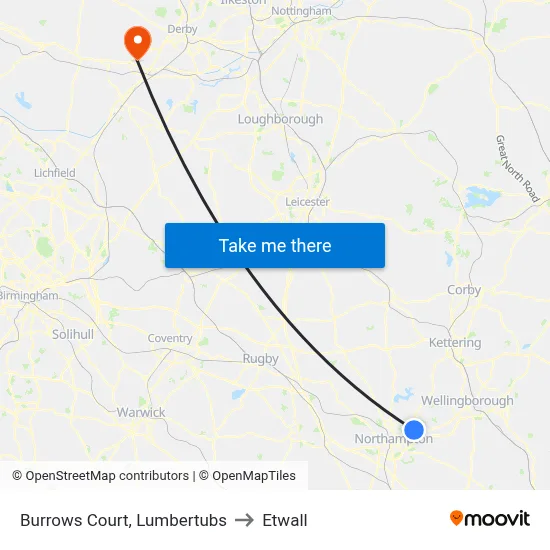 Burrows Court, Lumbertubs to Etwall map