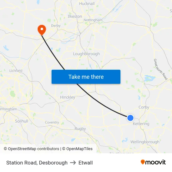 Station Road, Desborough to Etwall map