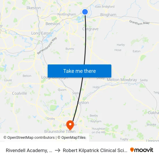 Rivendell Academy, Netherfield to Robert Kilpatrick Clinical Sciences Building map