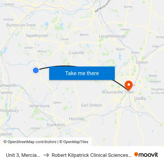 Unit 3, Mercia Park to Robert Kilpatrick Clinical Sciences Building map