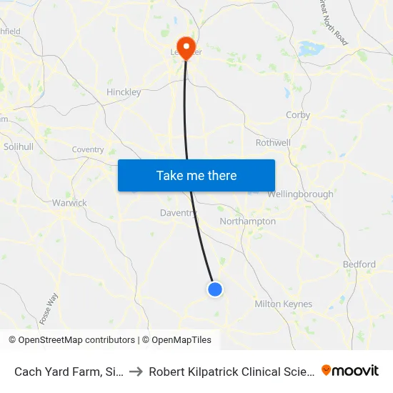 Cach Yard Farm, Silverstone to Robert Kilpatrick Clinical Sciences Building map