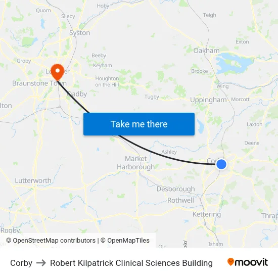 Corby to Robert Kilpatrick Clinical Sciences Building map