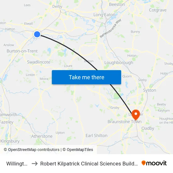 Willington to Robert Kilpatrick Clinical Sciences Building map