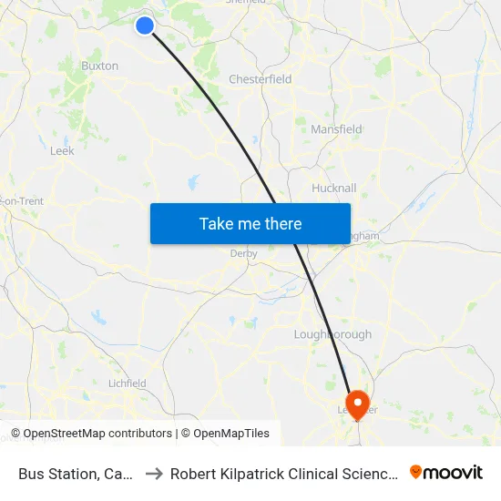 Bus Station, Castleton to Robert Kilpatrick Clinical Sciences Building map