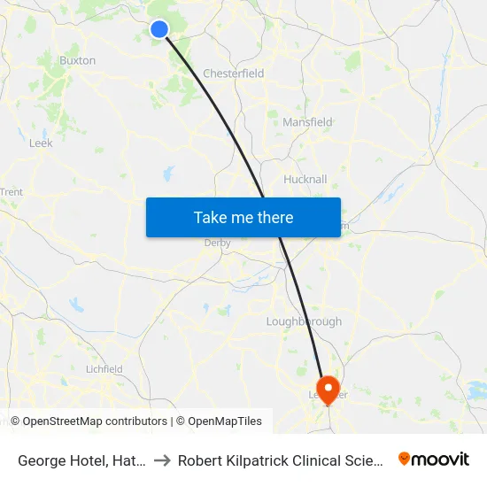George Hotel, Hathersage to Robert Kilpatrick Clinical Sciences Building map