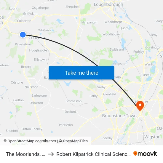 The Moorlands, Sinope to Robert Kilpatrick Clinical Sciences Building map