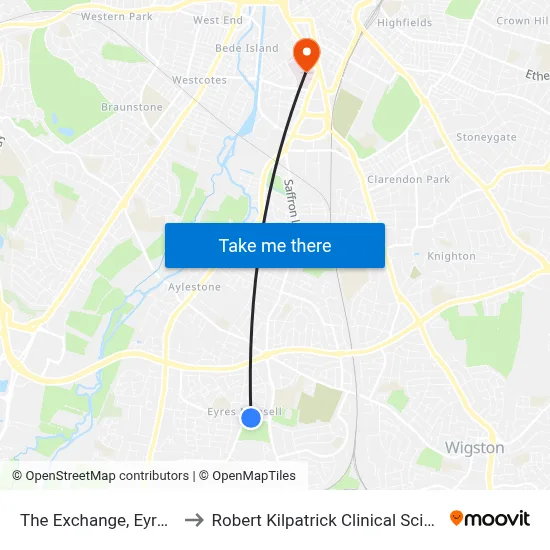 The Exchange, Eyres Monsell to Robert Kilpatrick Clinical Sciences Building map