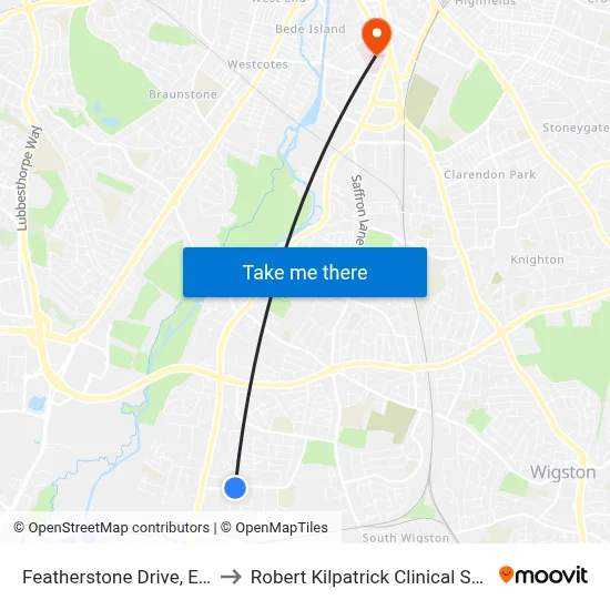 Featherstone Drive, Eyres Monsell to Robert Kilpatrick Clinical Sciences Building map