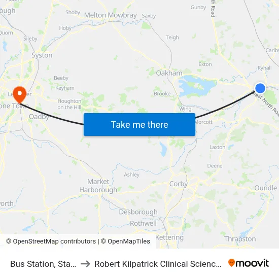 Bus Station, Stamford to Robert Kilpatrick Clinical Sciences Building map