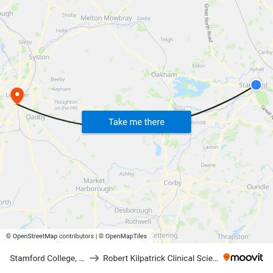 Stamford College, Stamford to Robert Kilpatrick Clinical Sciences Building map