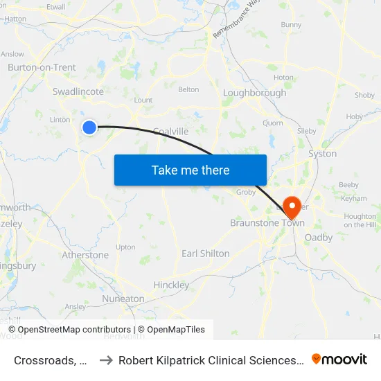 Crossroads, Moira to Robert Kilpatrick Clinical Sciences Building map