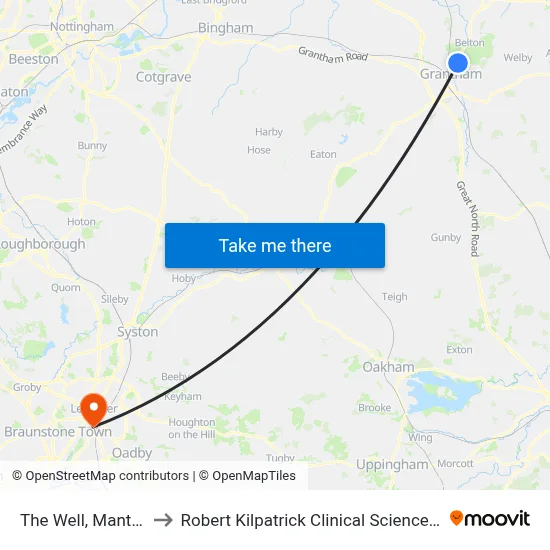 The Well, Manthorpe to Robert Kilpatrick Clinical Sciences Building map