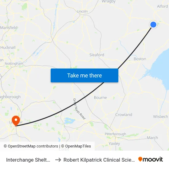 Interchange Shelter, Spilsby to Robert Kilpatrick Clinical Sciences Building map