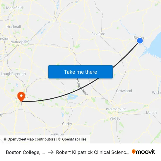 Boston College, Boston to Robert Kilpatrick Clinical Sciences Building map