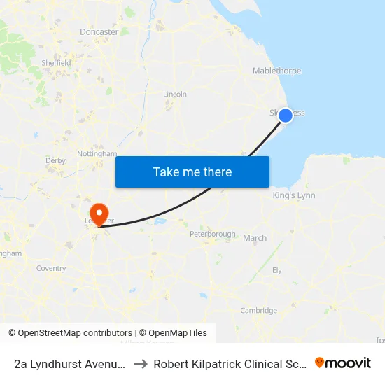 2a Lyndhurst Avenue, Skegness to Robert Kilpatrick Clinical Sciences Building map
