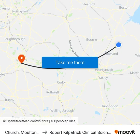 Church, Moulton Chapel to Robert Kilpatrick Clinical Sciences Building map