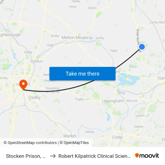 Stocken Prison, Stretton to Robert Kilpatrick Clinical Sciences Building map
