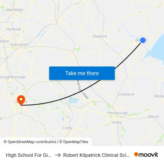 High School For Girls, Boston to Robert Kilpatrick Clinical Sciences Building map