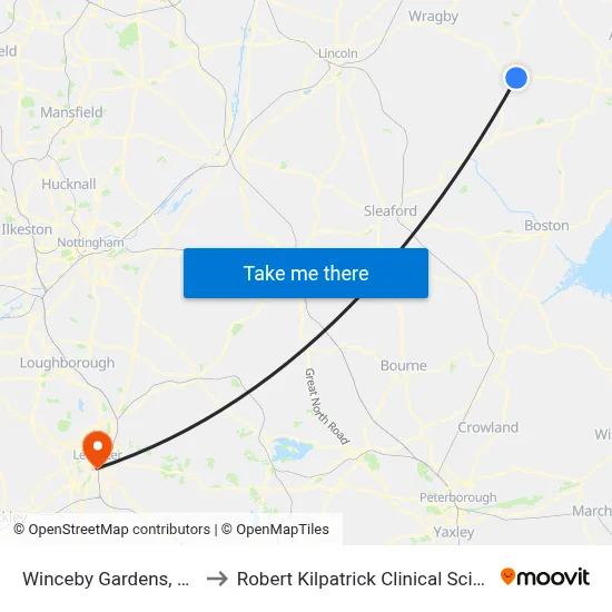 Winceby Gardens, Horncastle to Robert Kilpatrick Clinical Sciences Building map