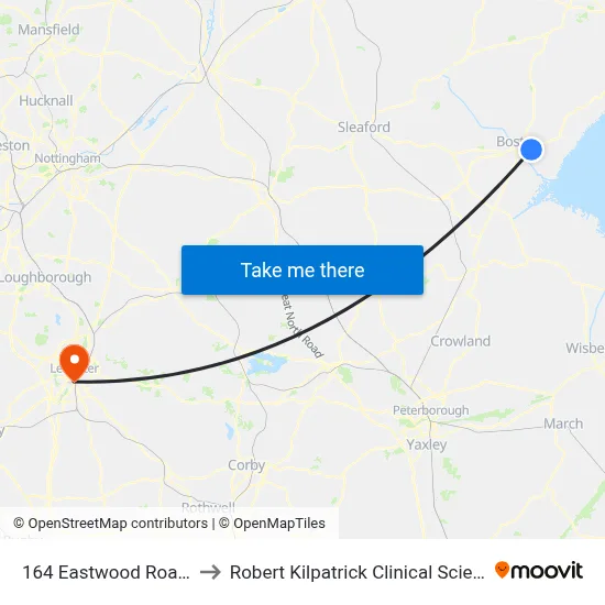 164 Eastwood Road, Boston to Robert Kilpatrick Clinical Sciences Building map