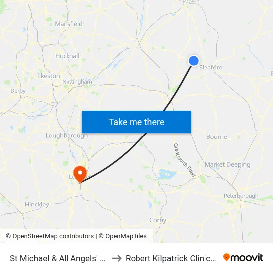 St Michael & All Angels' Church, Cranwell Raf to Robert Kilpatrick Clinical Sciences Building map