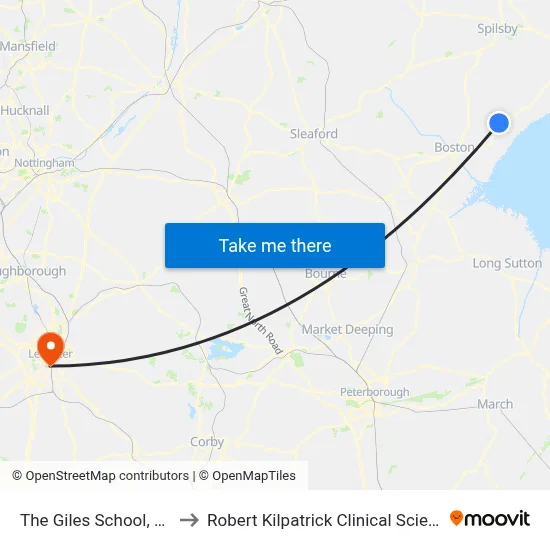 The Giles School, Old Leake to Robert Kilpatrick Clinical Sciences Building map