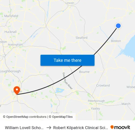William Lovell School, Stickney to Robert Kilpatrick Clinical Sciences Building map