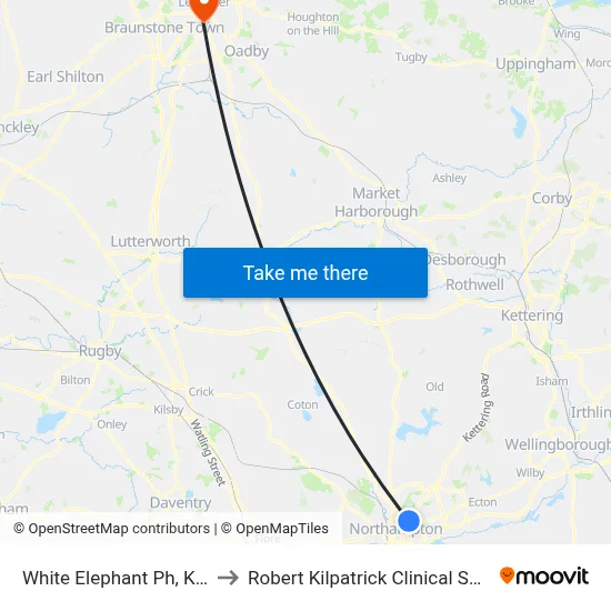 White Elephant Ph, Kingsley Park to Robert Kilpatrick Clinical Sciences Building map