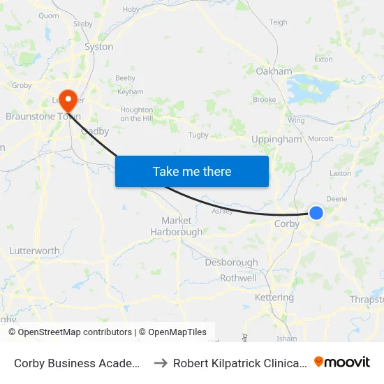 Corby Business Academy, Weldon Industry to Robert Kilpatrick Clinical Sciences Building map