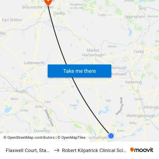 Flaxwell Court, Standens Barn to Robert Kilpatrick Clinical Sciences Building map