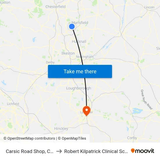 Carsic Road Shop, Carsic Estate to Robert Kilpatrick Clinical Sciences Building map