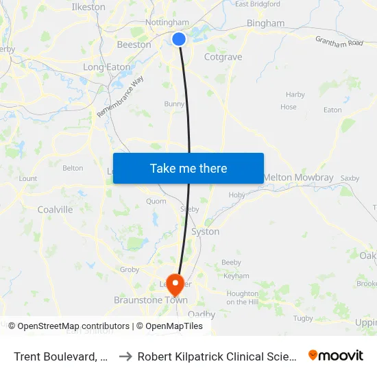 Trent Boulevard, Lady Bay to Robert Kilpatrick Clinical Sciences Building map
