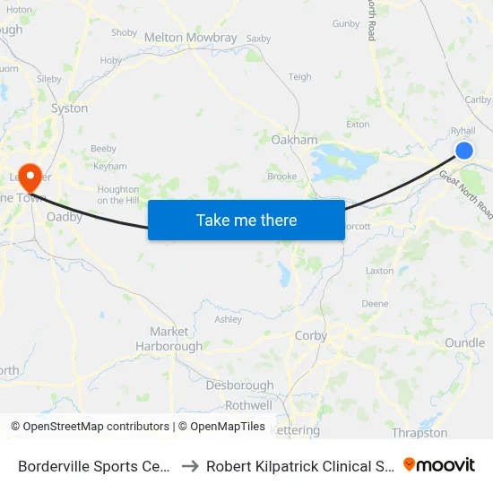 Borderville Sports Centre, Stamford to Robert Kilpatrick Clinical Sciences Building map