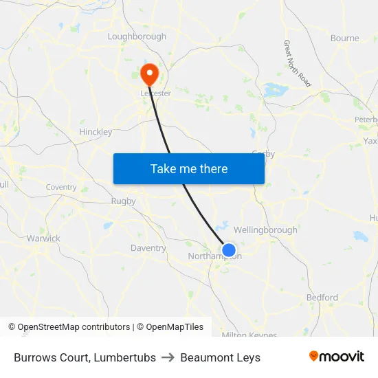 Burrows Court, Lumbertubs to Beaumont Leys map