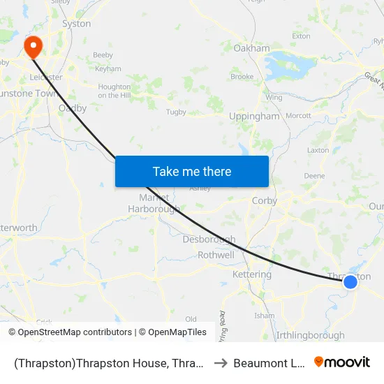 (Thrapston)Thrapston House, Thrapston to Beaumont Leys map