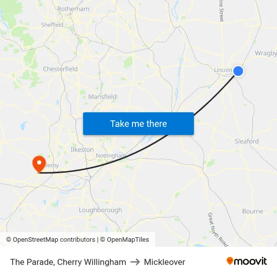 The Parade, Cherry Willingham to Mickleover map