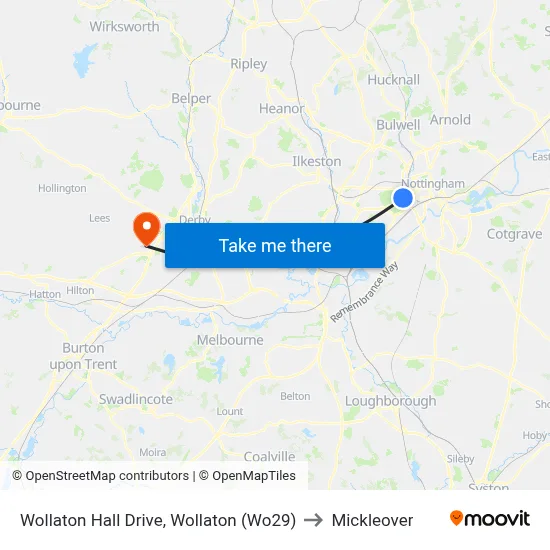 Wollaton Hall Drive, Wollaton (Wo29) to Mickleover map