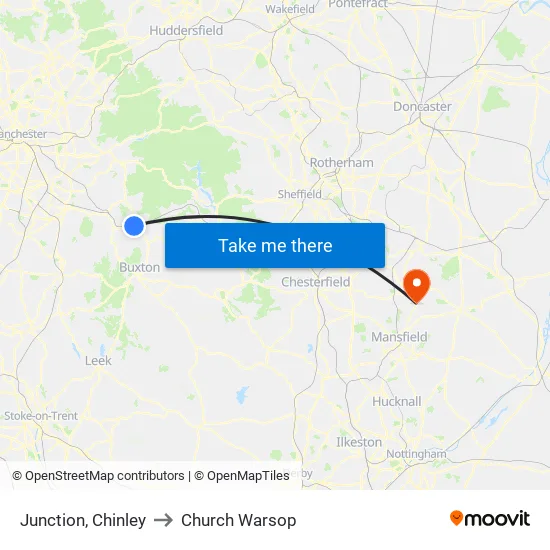 Junction, Chinley to Church Warsop map