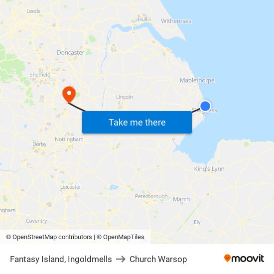 Fantasy Island, Ingoldmells to Church Warsop map