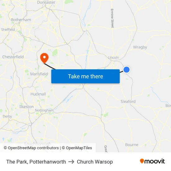 The Park, Potterhanworth to Church Warsop map