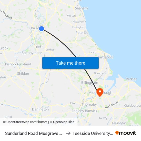 Sunderland Road Musgrave Gardens, Gilesgate Moor to Teesside University Centuria Building map