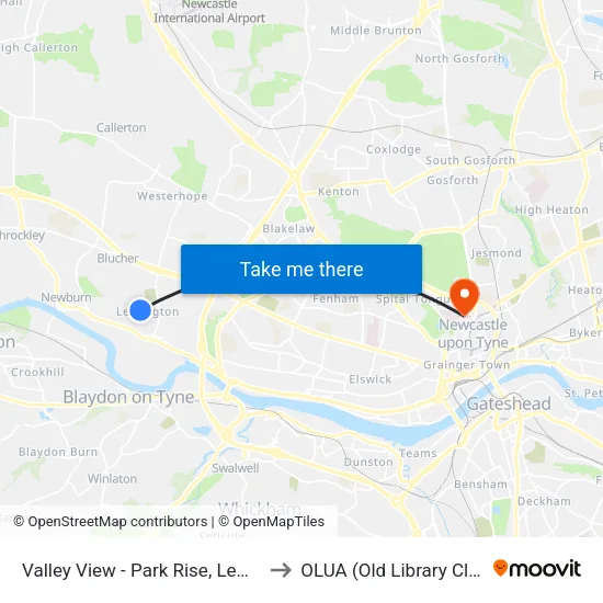 Valley View - Park Rise, Lemington to OLUA (Old Library Cluster) map
