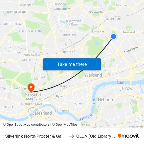 Silverlink North-Procter & Gamble, Cobalt to OLUA (Old Library Cluster) map
