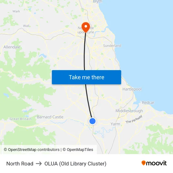 North Road to OLUA (Old Library Cluster) map