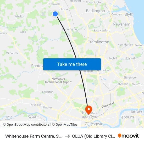 Whitehouse Farm Centre, St Marys to OLUA (Old Library Cluster) map