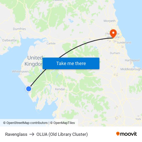 Ravenglass to OLUA (Old Library Cluster) map