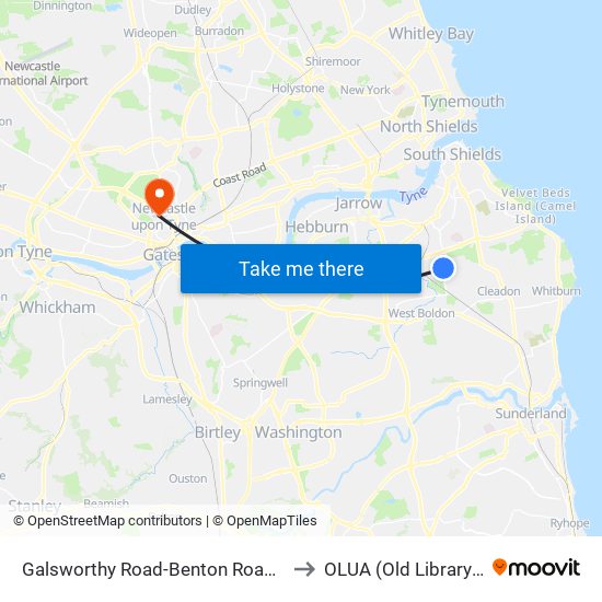 Galsworthy Road-Benton Road, Biddick Hall to OLUA (Old Library Cluster) map